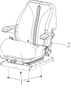 Seat Diagram and Parts List for ZTX6-60KH (47RTAHA8010)(2020) Cub Cadet Lawn Tractor
